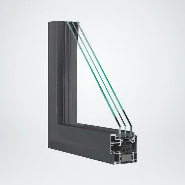 Angolo del profilo Schüco AWS 75 BS HI+ in sezione